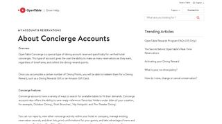 About Concierge Accounts - OpenTable Help for Diners