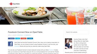 Facebook Connect Now on OpenTable - OpenTable Blog