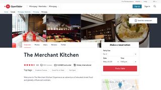 The Merchant Kitchen - Winnipeg, MB | OpenTable