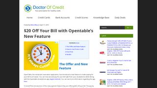 $20 Off Your Bill with Opentable's New Feature - Doctor Of Credit