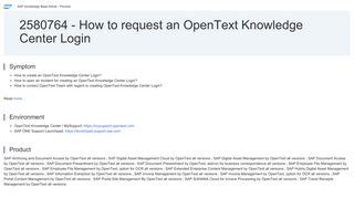 2580764 - How to request an OpenText Knowledge Center Login ...