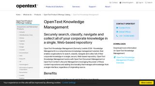 Knowledge Management | OpenText, Livelink