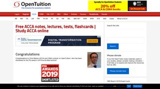 Free ACCA notes, lectures, tests | Study ACCA online - OpenTuition.com