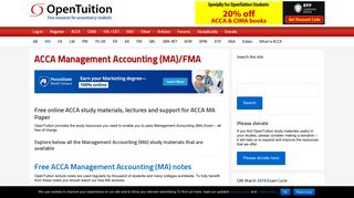Management Accounting (MA)/FMA - OpenTuition.com