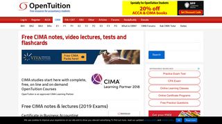 Study CIMA online: Free CIMA Notes, Free CIMA ... - OpenTuition.com