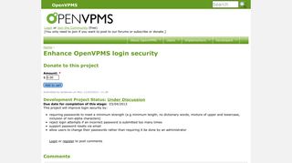 Enhance OpenVPMS login security | OpenVPMS