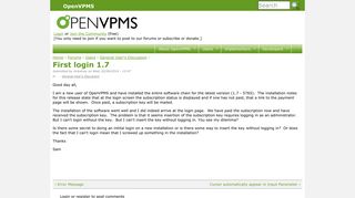 First login 1.7 | OpenVPMS