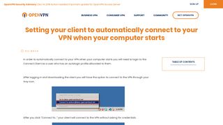 Setting your client to automatically connect to your VPN ... - OpenVPN