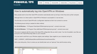 Auto connect and autologin with OpenVPN on Windows - Personal VPN