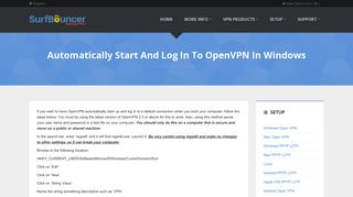Auto start and log into OpenVPN in Windows - SurfBouncer