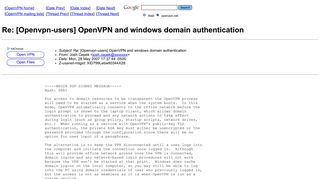 Re: [Openvpn-users] OpenVPN and windows domain authentication