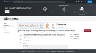 OpenVPN steps to configure only username/password authentication ...