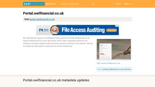 Portal Owlfinancial (Portal.owlfinancial.co.uk) - Login | Openwork Portal
