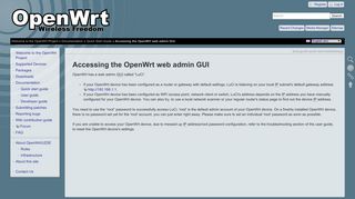 OpenWrt Project: Accessing the OpenWrt web admin GUI