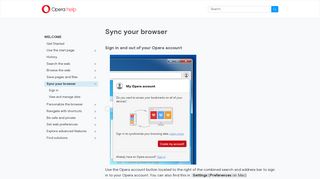 Sync your browser - Opera Help