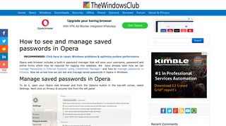 How to see and manage saved passwords in Opera - The Windows Club