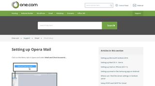Setting up Opera Mail – Support | One.com