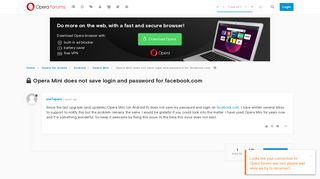 Opera Mini does not save login and password for facebook.com ...
