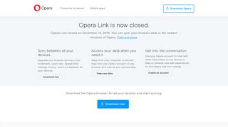 Opera Link is now closed | Opera