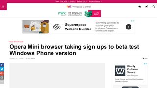 Opera Mini browser taking sign ups to beta test Windows Phone ...