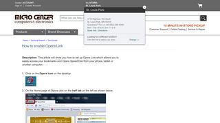 Micro Center - How to enable Opera Link
