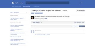 i can't login Facebook in opera mini & chrome ...why?? | Facebook ...