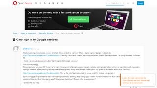 Can't sign in to Google services! | Opera forums