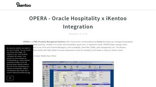 OPERA - Oracle Hospitality x iKentoo Integration | iKentoo