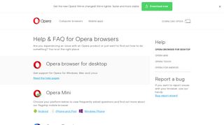 Browser Problems? We can help you! | Help & FAQ | Opera