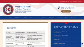 Providers | IUOE Benefit Funds of Eastern PA and DE