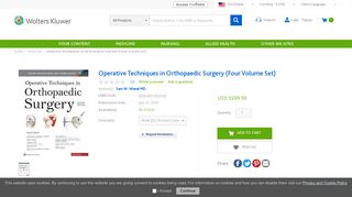 Operative Techniques in Orthopaedic Surgery (Four Volume ...