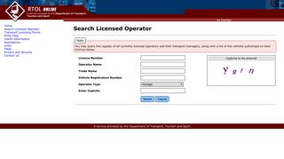 Search Licensed Operator - Road Transport Operator Licensing