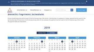 OPERS Benefit Payment Schedule