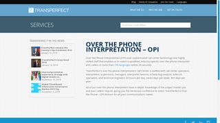 Over the Phone Interpretation – OPI | TransPerfect