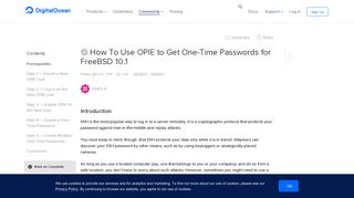 How To Use OPIE to Get One-Time Passwords for FreeBSD 10.1 ...