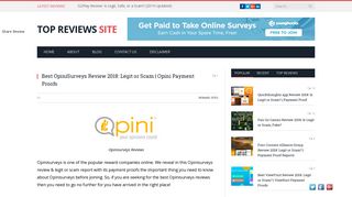 Best OpiniSurveys Review 2018: Legit or Scam? | Payment Proofs ...