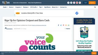 Sign Up for Opinion Outpost and Earn Cash - Hip2Save