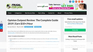 Opinion Outpost Review: The Complete Guide 2019 | Earn $10+/Hour