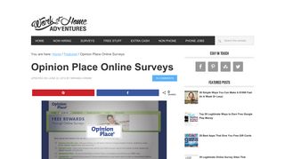 Opinion Place Online Surveys - Work at Home Adventures