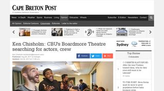 Ken Chisholm: CBU's Boardmore Theatre searching for actors, crew ...