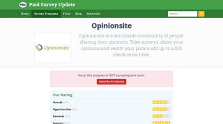 Opinionsite Reviews & Ratings - Paid Survey Update