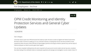 OPM Credit Monitoring and Identity Protection Services and General ...