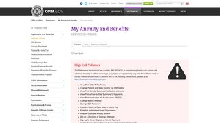 My Annuity and Benefits : Services Online - OPM.gov
