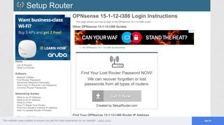 How to Login to the OPNsense 15-1-12-i386 - SetupRouter