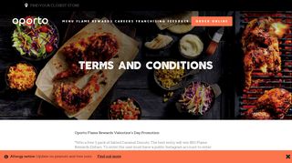 Terms and Conditions | Oporto - Fresh Grilled Chicken and Burgers