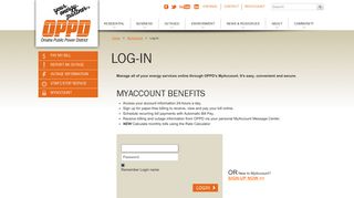 MyAccount Log In Page - Omaha Public Power District - OPPD