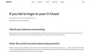 If you fail to login to your O-Cloud | OPPO Australia
