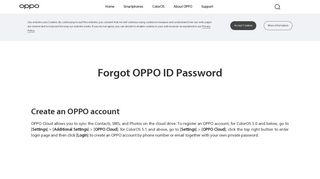 Forgot password of OPPO ID | OPPO Global - OPPO Support - Service