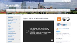 Nashville > Mayor's Office > Opportunity NOW > Youth