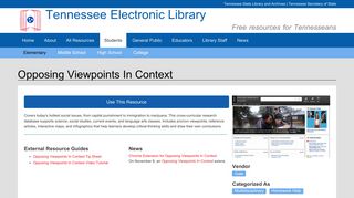 Opposing Viewpoints In Context | Tennessee Electronic Library